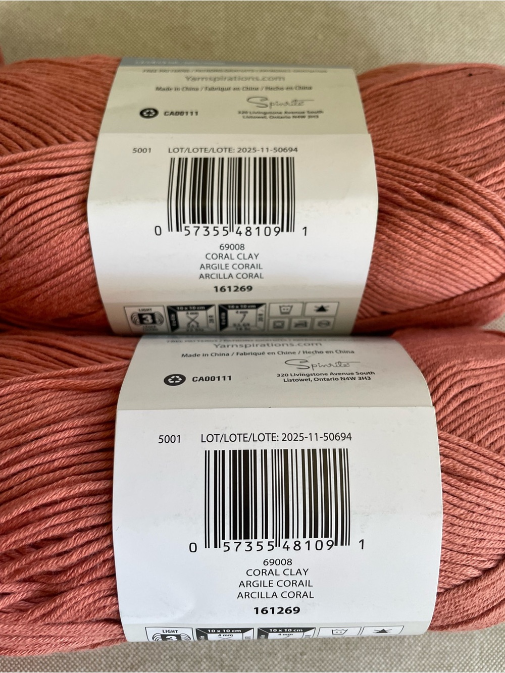 Bernat Softee Cotton Yarn - Dusty Rose - Picture 2 of 4